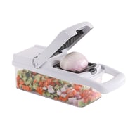 26 In 1 Vegetable Chopper With Container And Lid Manual Hand Veggie Chopper Food Processor For Onion Garlic Multifunctional Kitchen Dicer Chopper With Egg White Separator Hand Guard Black And White — view 2