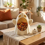 Halloween Ghost Storage Bowl 3D Printed Candy Holder Desktop Organizer — view 3