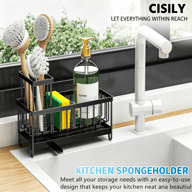 Kitchen Sink Caddy Rack Sponge Holder | Soap Dish Drain Storage — view 9