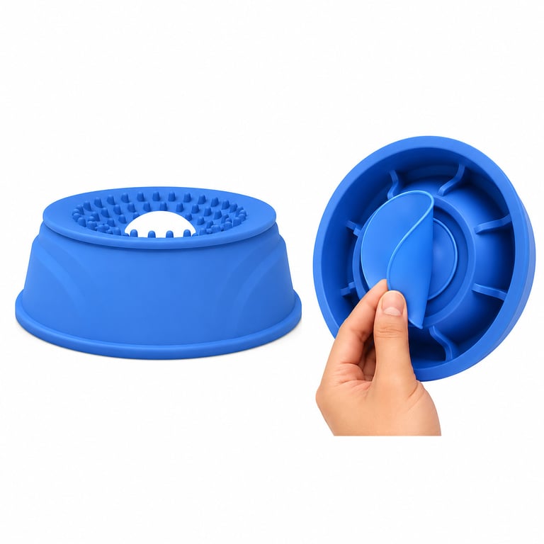 Durable silicone slow-feeding bowl in multiple color options