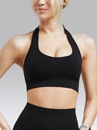 European And American Yoga Fitness Backless Sports Bra With Neck Strap And Backless Design Amazon S Quick Drying Tight Fitting Running Underwear For Women — view 8