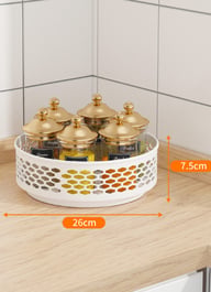 Rotating Spice Rack Carbon Steel Floor-Standing Kitchen Shelf — view 4