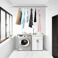 Heavy Duty Extendable Telescopic Shower Curtain Pole | Spring Tension Rod — view 11