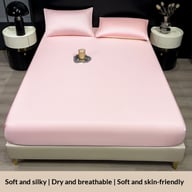 Summer Solid-Color Ice Silk Fitted Sheet | Cooling Bedding Canada — view 8