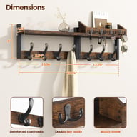 Wooden Wall-Mounted Rack for Entryway Door | Home & Kitchen Storage — view 11