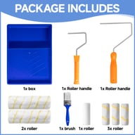 Paint Roller 9 Set Tray Rollers Soft Sleeves Brush Kit Decorating Painting Tool — view 12