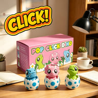 3PCS Dinosaur Egg Clicker Keychain Set | Cute Desk Organizer Fidget Charms — view 1