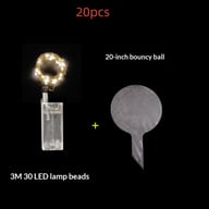 LED balloon components including string lights battery pack and clear balloon