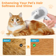 Before and after pet grooming results with enhanced coat softness and shine