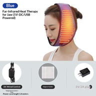 Blue TMJ heat therapy corrector with DC control, power plug, and mugwort sachets