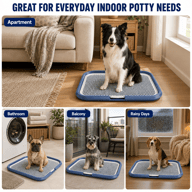 Dog Potty Tray With Removable Grating, Leak-Proof Indoor Dog Toilet For Puppy Training — view 13