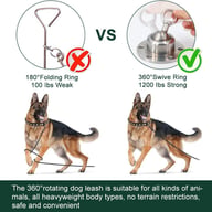 Stainless Steel Dog Tethering Stake with Wire Rope Leash | Canada — view 7