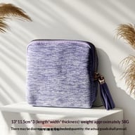 Velvet Cosmetic Bag with Tassel | Zippered Travel Pouch Canada — view 6