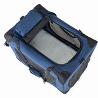 2 In 1, 24   Collapsible Travel Dog Crate For Medium Large Dogs, Rolling Pet Carrier With Wheels, 3-Door Portable Folding Pet Kennel With Mesh Windows, Indoor Outdoor Travel Use, Dark Blue — view 11