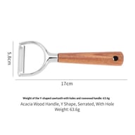 Stainless Steel Acacia Wood Peeler | Y-Shaped & I-Shaped Designs — view 5