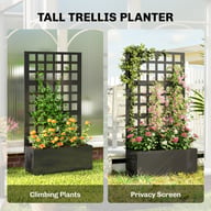 Galvanized Raised Garden Bed with Trellis | 24" x 9" x 44.5" Black — view 12