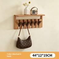 Solid Wood Coat Rack with Piano Keys | Modern Wall Mount Storage — view 6