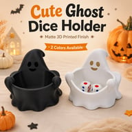 Cute Ghost Dice Holder Bowl, 3D Printed Tabletop Dice Storage Tray, Halloween Ghost Decor For RPG Board Game Fans — view 5