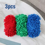 Machine washable microfiber mop slippers set with elastic bands for universal fit