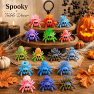 15PCS 3D Printed Mini Spider Figurine Set | Cute Halloween Desk Organizer — view 2