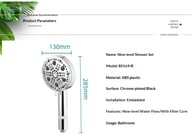 9-Setting Handheld Shower Head with Filtration | Chrome & Matte Black — view 14