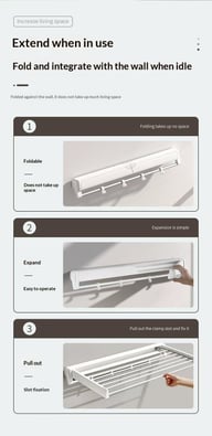 Wall-Mounted Folding Clothes Drying Rack | Space-Saving Design — view 18