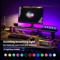 Bedside Alarm Clock with RGB Ambient Light | 15W Wireless Charging & Bluetooth Speaker — view 19