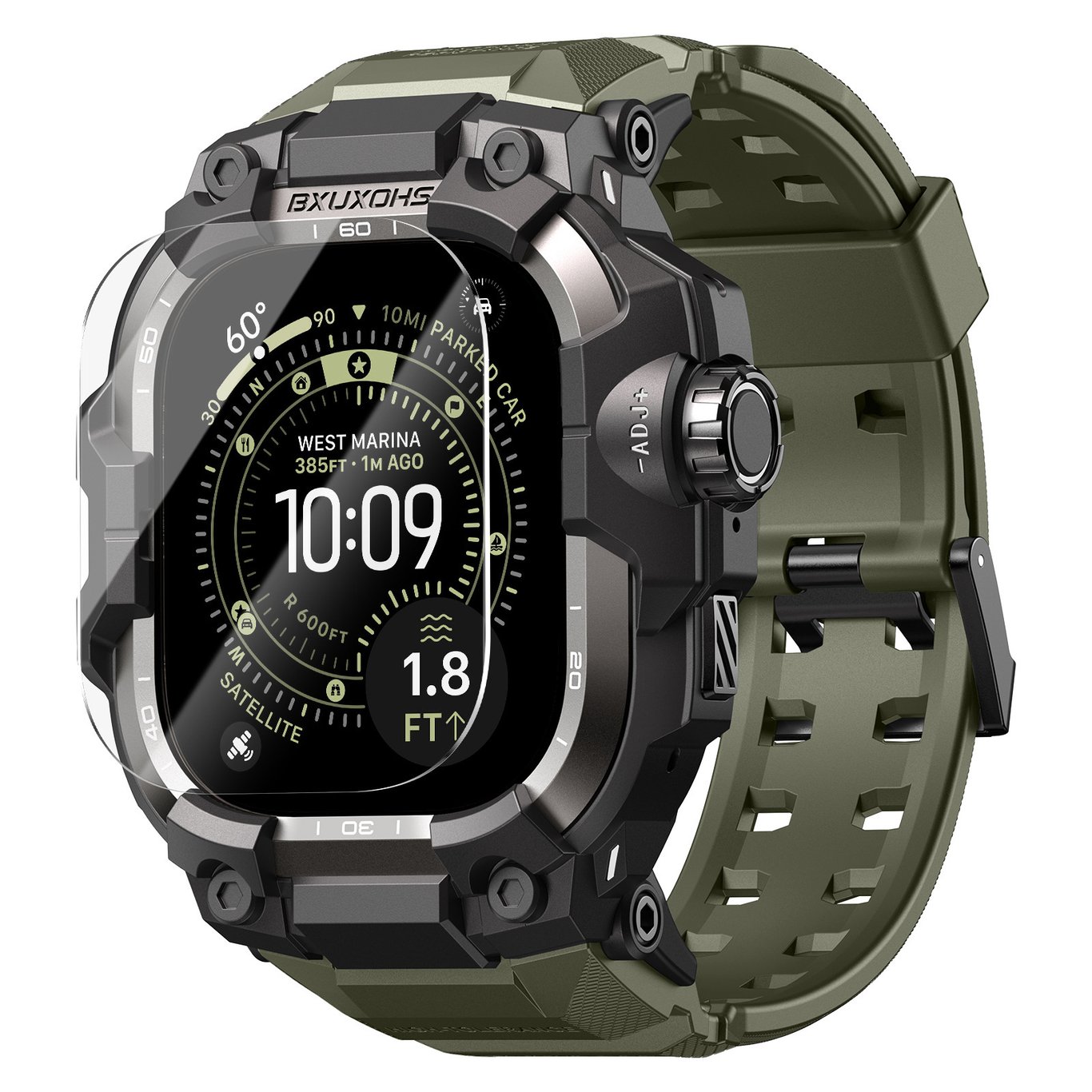 Zinc Alloy Tactical Smartwatch Case with Integrated Band | Military-Grade Protection