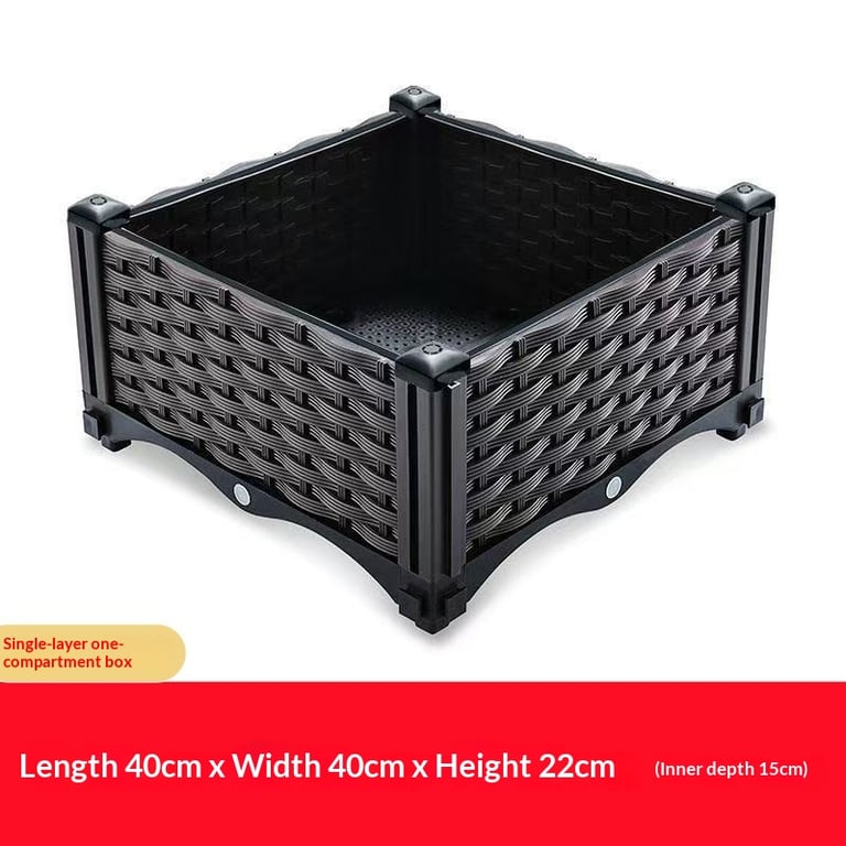 Durable thickened planter box enduring snow and winter conditions