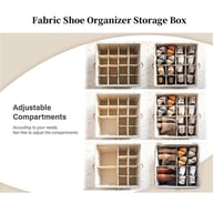 Foldable Fabric Shoe Storage Box with Dividers | Organize & Protect — view 10