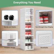 Foldable Shoe Storage Organizer 6-Layer Stackable Sneaker Boxes — view 15