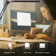 Double-Head LED Desk Lamp with Swing Arm Clamp | Dimmable — view 8