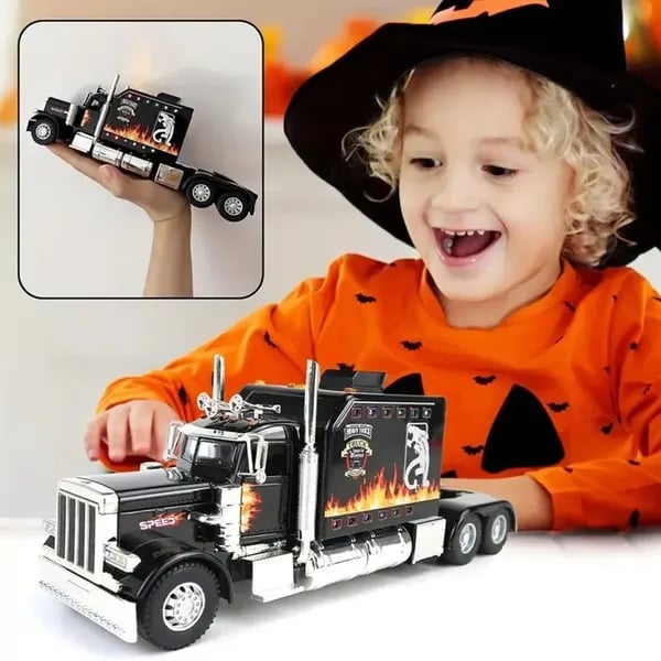 Semi Truck Toys For Boys Age 4-8 | Metal Diecast Pull Back Truck