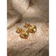 Stainless Steel Heart Stud Earrings for Women | Modern Minimalist Design — view 5