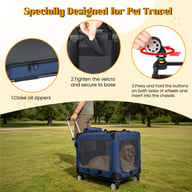 Three-door portable folding dog kennel with mesh ventilation windows