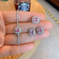 Women's Zircon Fashion Earring Ring And Bracelet Set | Home & Kitchen — view 11