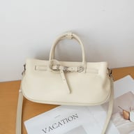 Vintage Vegetable-tanned Leather Handbag For Women, High-end Single-shoulder Bag With A Unique Belt Buckle Design, Genuine Leather Crossbody Bag — view 4