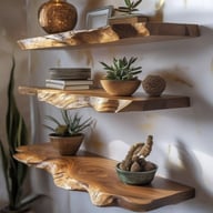 Old Elm Single-Bar Shelf Storage Rack Bookshelf | Live-Edge Design — view 5