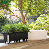 Rectangular Plastic Self-watering Lazy Flower Pot, Balcony Vegetable Planter — view 14