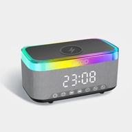 Bedside Alarm Clock with RGB Ambient Light | 15W Wireless Charging & Bluetooth Speaker — view 2