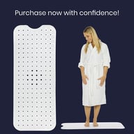 Toddler safely sitting on anti-mold non-slip bathtub mat