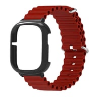 Watch Silicone Strap With Built In PC Case Fashionable Adjustable Wristband For Honor 4 Wine Red — view 6