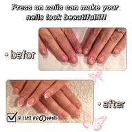 Light Pink Square Press-On Nails | Ultra-Thin Mid-Length Fake Nails — view 4