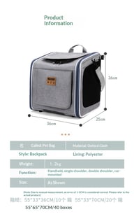 Portable Car Travel Cat Carrier | Multi-Function Pet Backpack Home & Kitchen — view 8