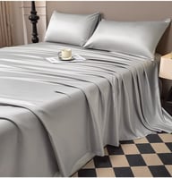 Summer Cooling Ice Silk Bed Sheet Set | Home & Kitchen Luxury Bedding — view 7
