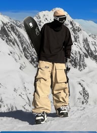 Ice South Korea Multi-Pocket Waterproof Sports Ski Pants For Men And Women Violet American Heavy Industry Snow Wear-Resistant Trendy Pants — view 10