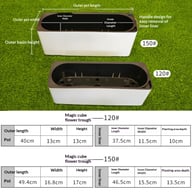 Rectangular Plastic Self-watering Lazy Flower Pot, Balcony Vegetable Planter — view 15