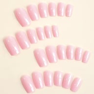 Light Pink Square Press-On Nails | Ultra-Thin Mid-Length Fake Nails — view 5