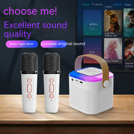 Karaoke Machine Bluetooth Speaker with 2 Wireless Mics & RGB Lights — view 15