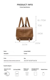 Vegetable-Tanned Leather Messenger Backpack | Convertible Design — view 18